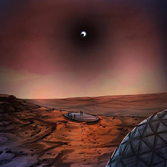 In the Shadow of Phobos, arwork by Erin Colson